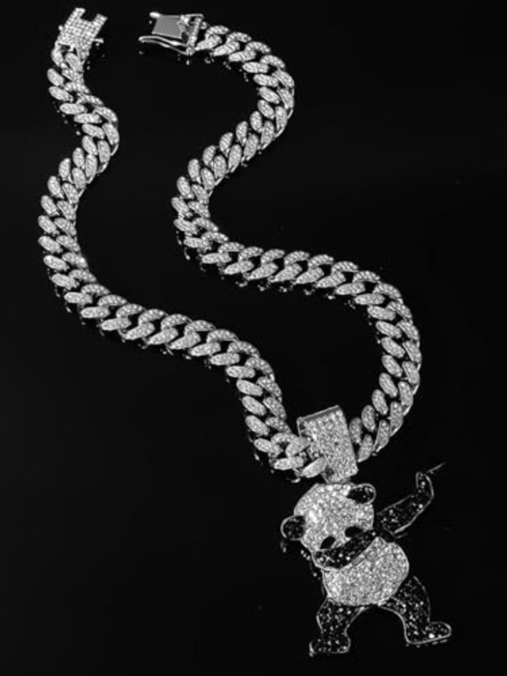 Cuban Pendant Necklace, Miami Ice Out Chain Necklace, Animal Pendant Hip-Hop